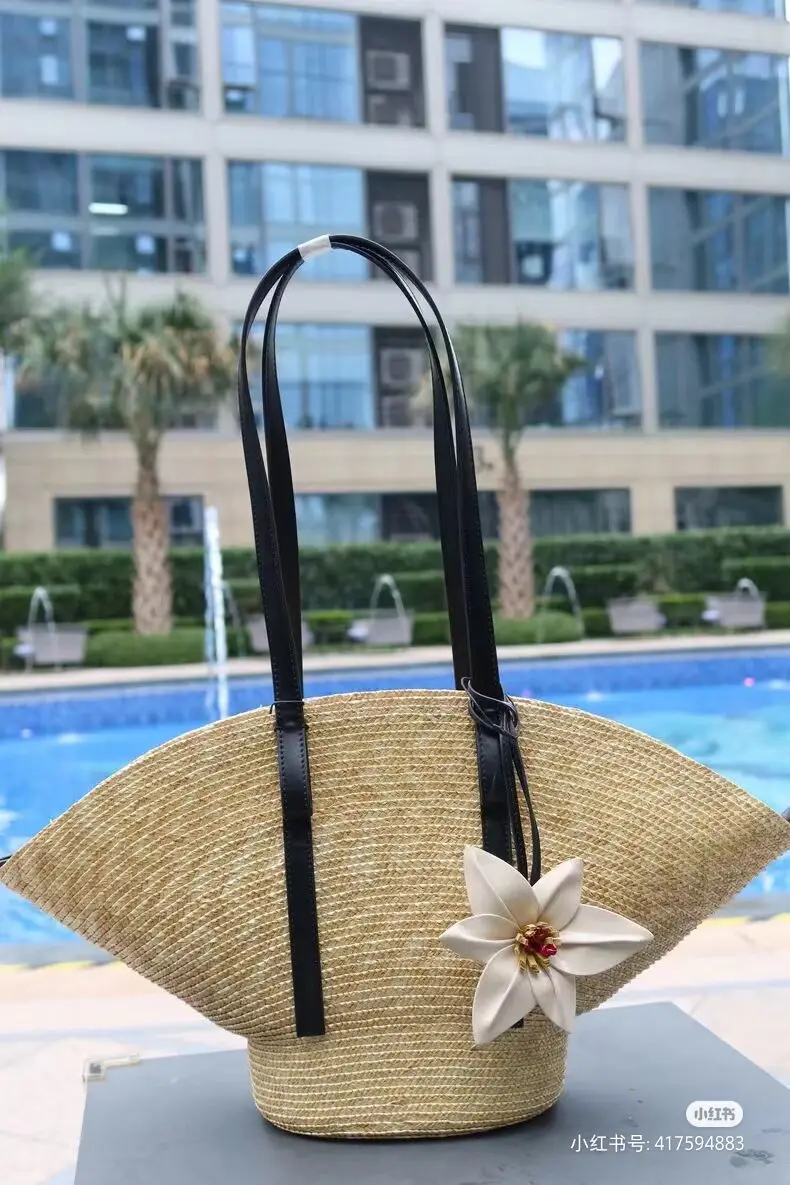 Handmade Woven Bucket Bag Women's Bag 2024 Summer New Fashion Versatile Casual Handbag Commuter Shoulder Bag