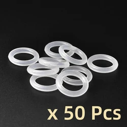 Eco - Friendly Clear Silicone O - Rings - Semi - Transparent Rubber Rings for Crafting and Jewelry Making (Multiple Pack Sizes Available) (50Pcs - 1Set)