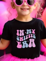 Children's T-shirt  IN MY SWIFTIE ERA Print Crew Neck Short Sleeve T-shirt, Girls Kids Casual Tops for Spring Summer Autumn 2