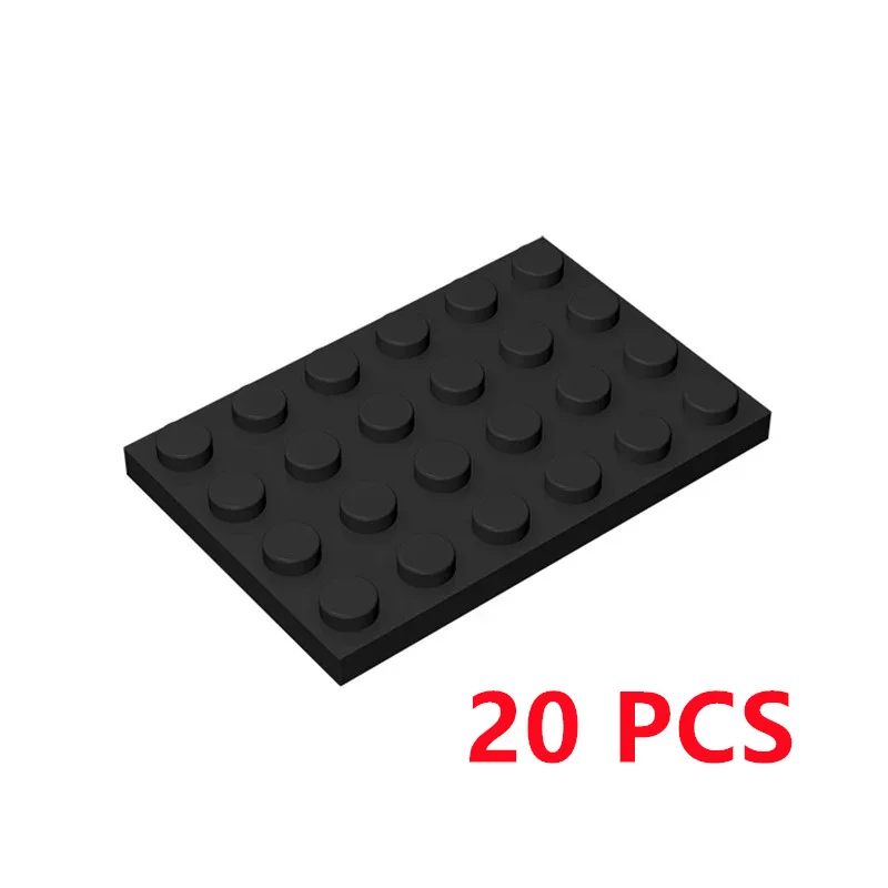 20 Pcs Set of 4x6 Plate Building Blocks for Creative DIY Modular Collections
