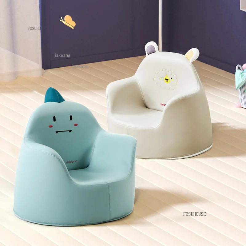 Cartoon Shape Children Dormitory Leisure Leather Sofas Home Furniture Lazy Sofa Apartment Learning Backrest Armchairs b