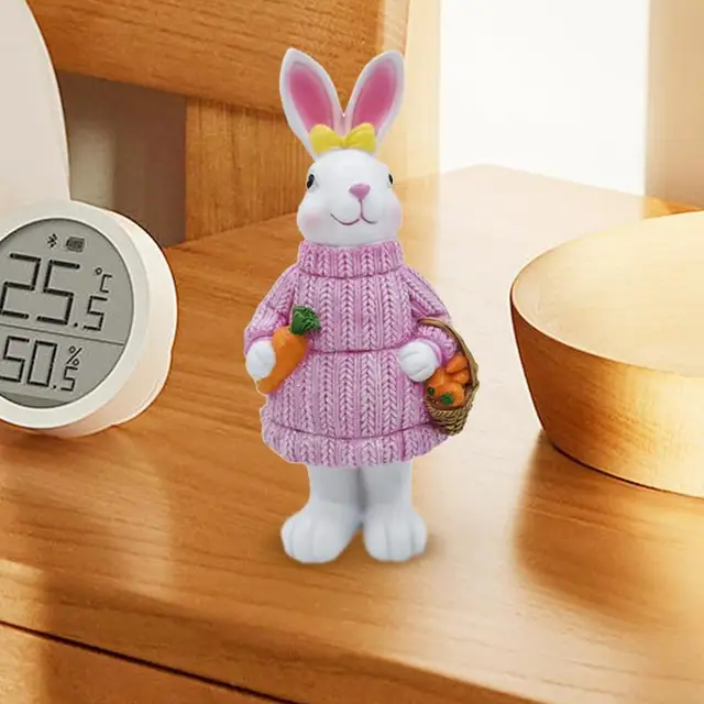 Állandó Nyuszi Szobrok Húsvéti Dekorációk Tavaszi Lakberendezési Asztali Középpontja Parti És Otthoni Dekoráció Kültéri - Image 3