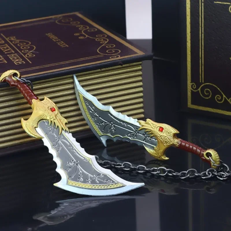 15cm God of War Game Metal Weapon Model Ragnarok Kratos Weapon Blades of Chaos Runic Double Blade  Sword Samurai Gifts Toys Boys 4