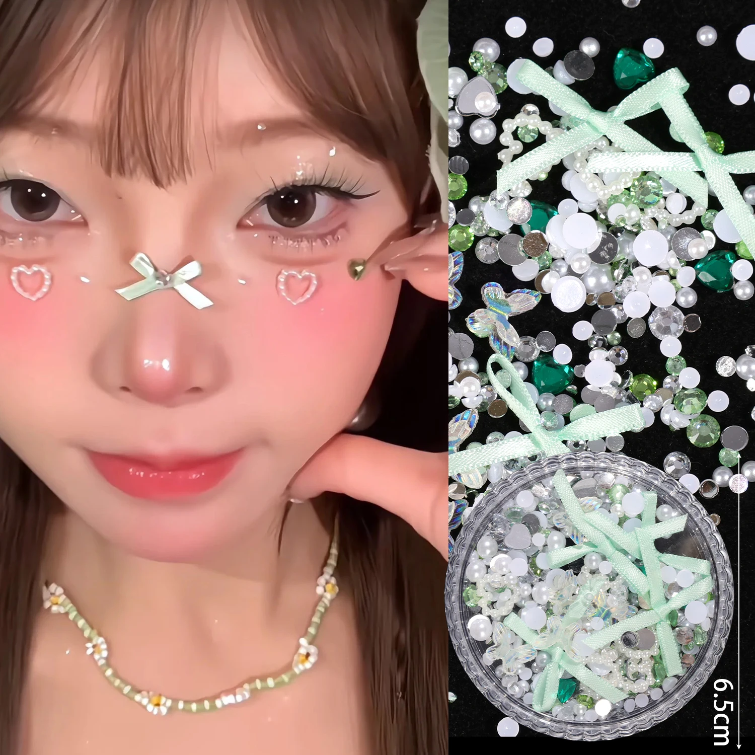 Temporary Crystal Butterfly Face Tattoos with Rhinestone Glitter