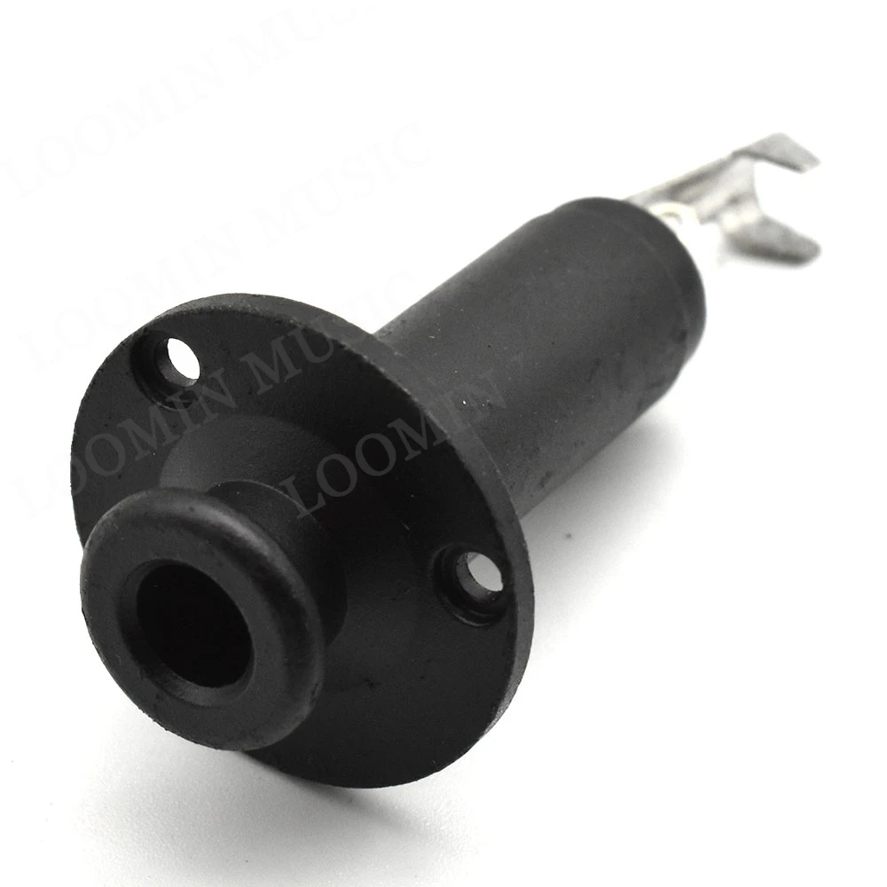 Round Acoustic Electric Guitar Endpin Cylinder Output End Pin Plug Jack Socket 1/4" 6.35mm Guitar Jack Accessories