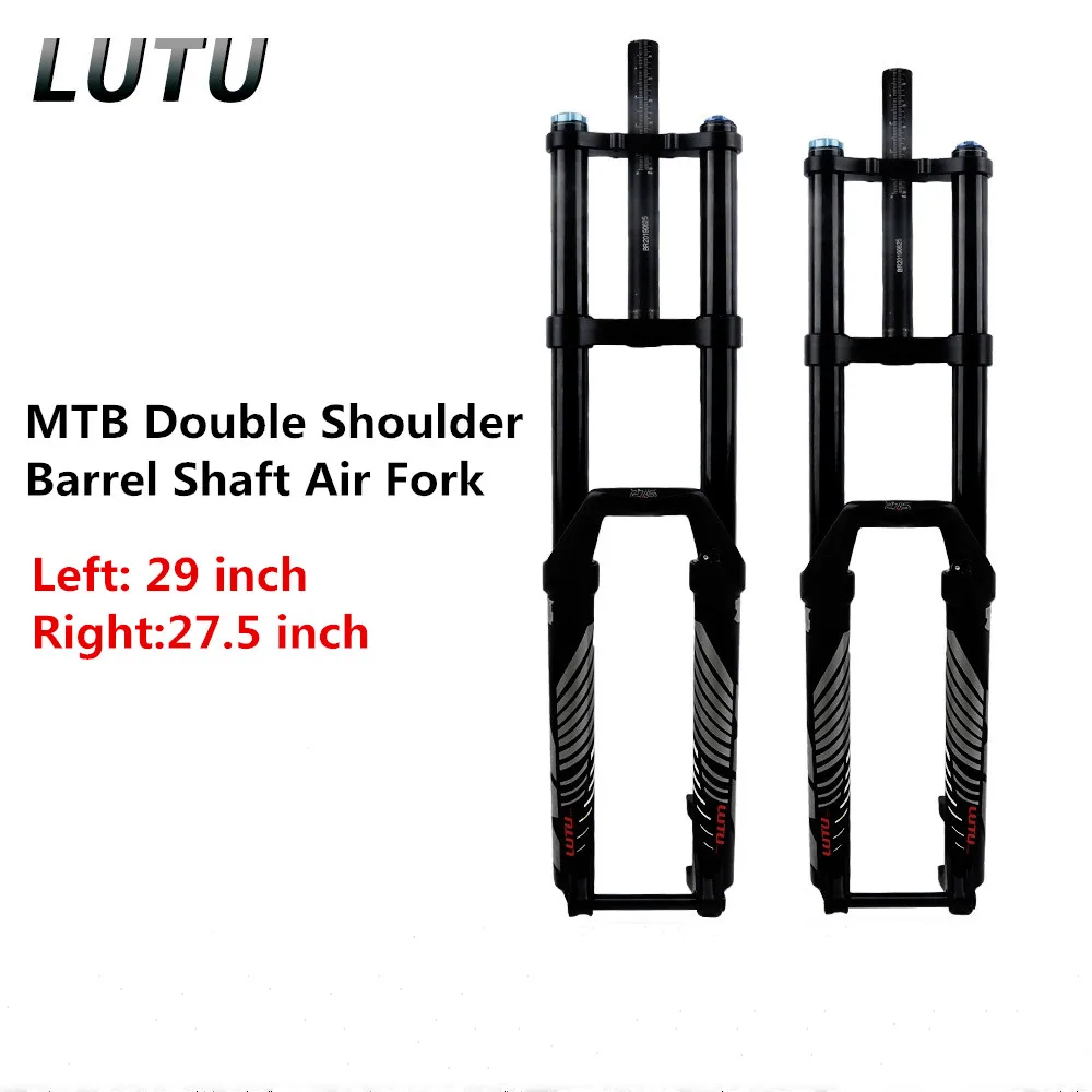

LUTU Damping 27.5/29 inches Mountain Bike Double Shoulder Barrel Shaft Fork Suspension Oil Gas Forks Bicycle Parts