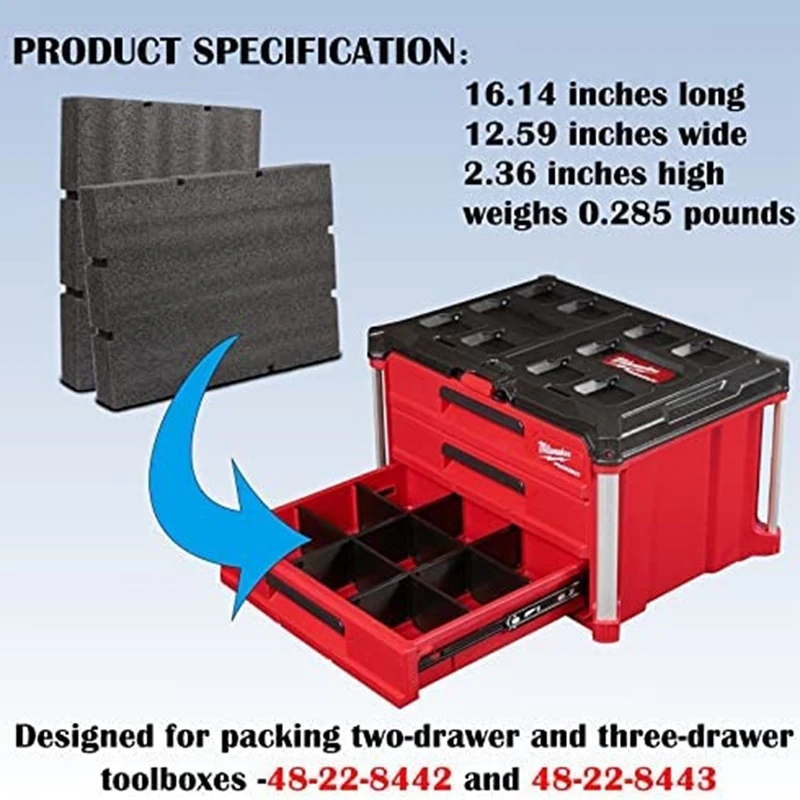 48-22-8452 Foam Tool Drawer Inserts For Packout Drawer Tool Boxes For Packout Foam Inserts