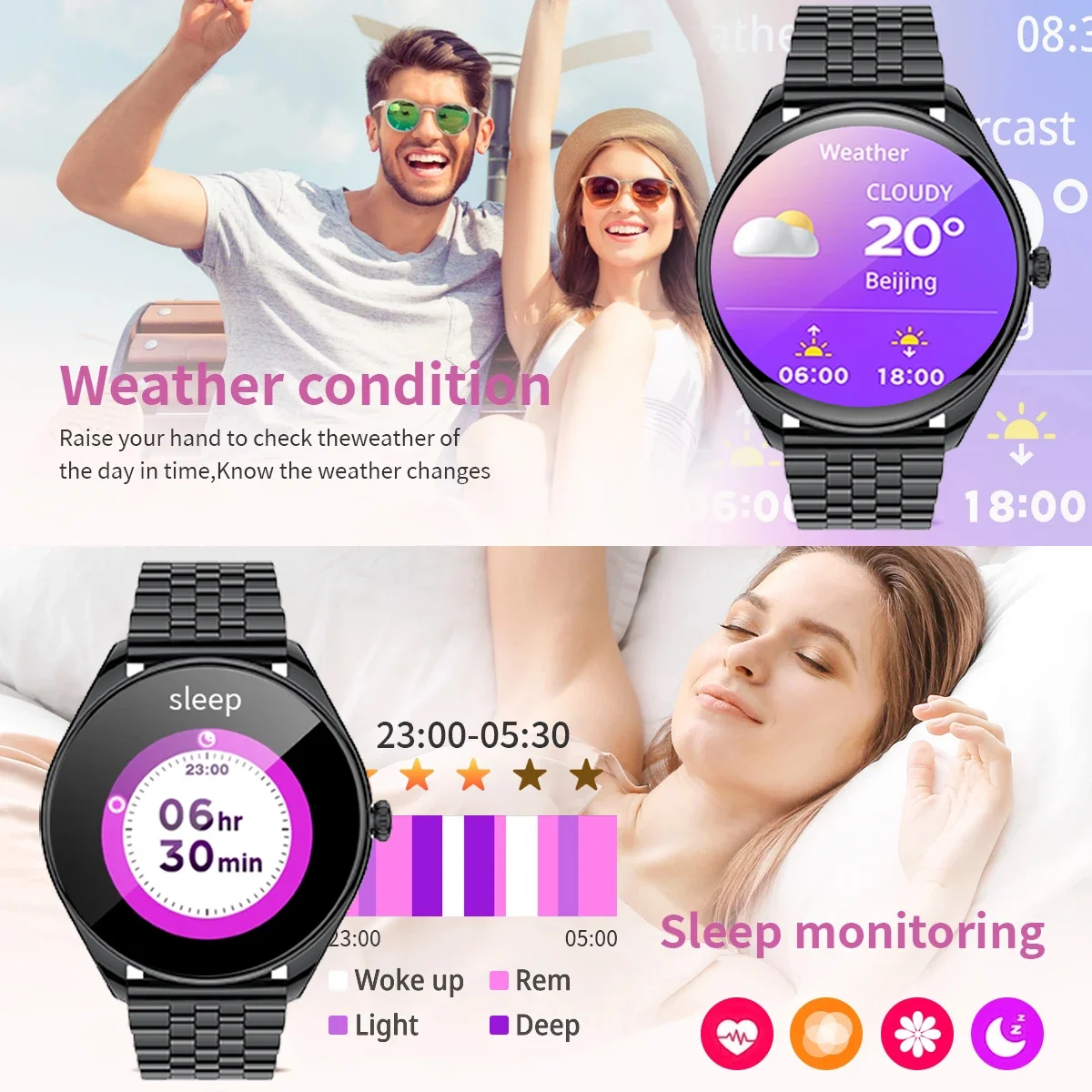 2024  Ʈ ġ, AMOLED 1.43 ġ HD ũ,  ȭ ð ׻ ǥ, IP67 ,  Ʈ ġ, 466*466
