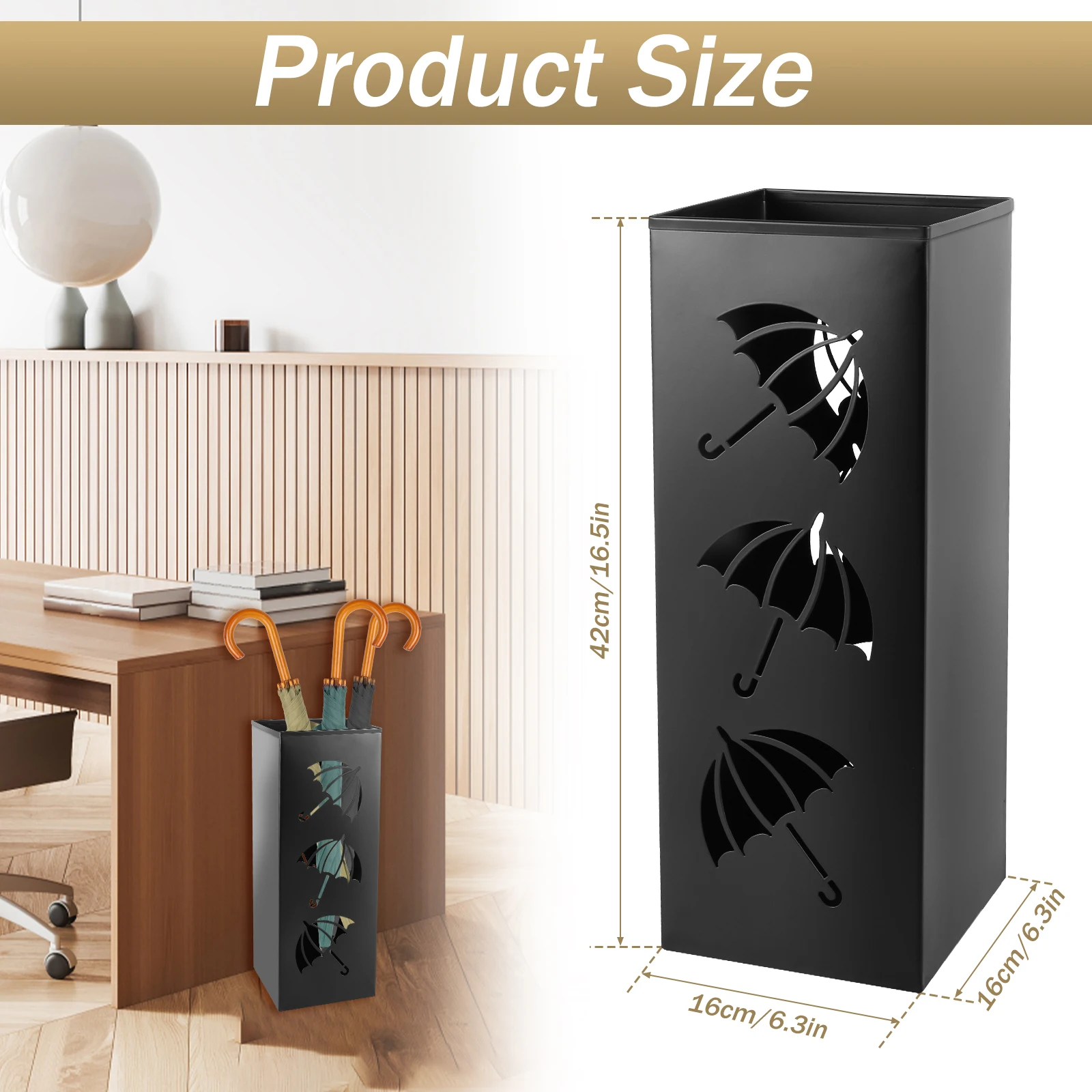 Umbrella Holder Metal Umbrella Holder Free Standing Umbrella Stand Rack Decorative Holder Bin Multipurpose Walking Sticks