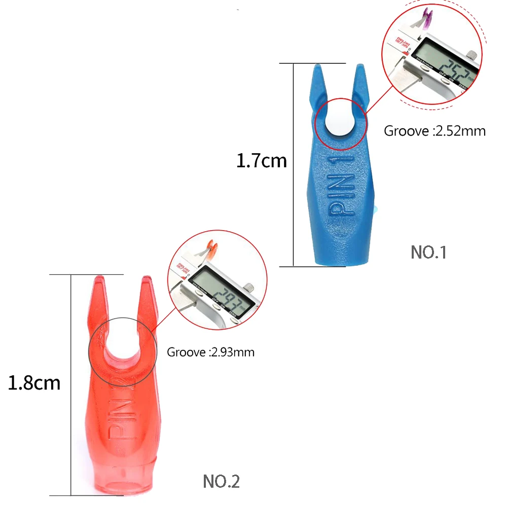 Anti-fighting Tail Bete PIN1/PIN2 Arrow Tail Plastic Arrow Pin Nocks 50PCS for ID4.2mm ID6.2mm 3.2mm Shaft Archery Accesso archery arrow nocks