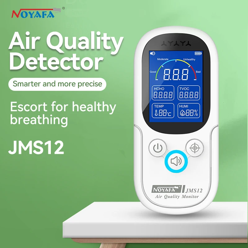 

NOYAFA JMS12 Temperature Humidity Tester HCHO TVOC Air Quality Monitor Gas Formaldehyde For Car Home Office Indoor Gas Detector