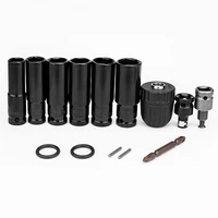 14 pièces ensemble clé à chocs électrique Kit d'adaptateur de douille hexagonale mandrin de forage ensemble d'adaptateur d'entraînement pour perceuse électrique clé tournevis 6