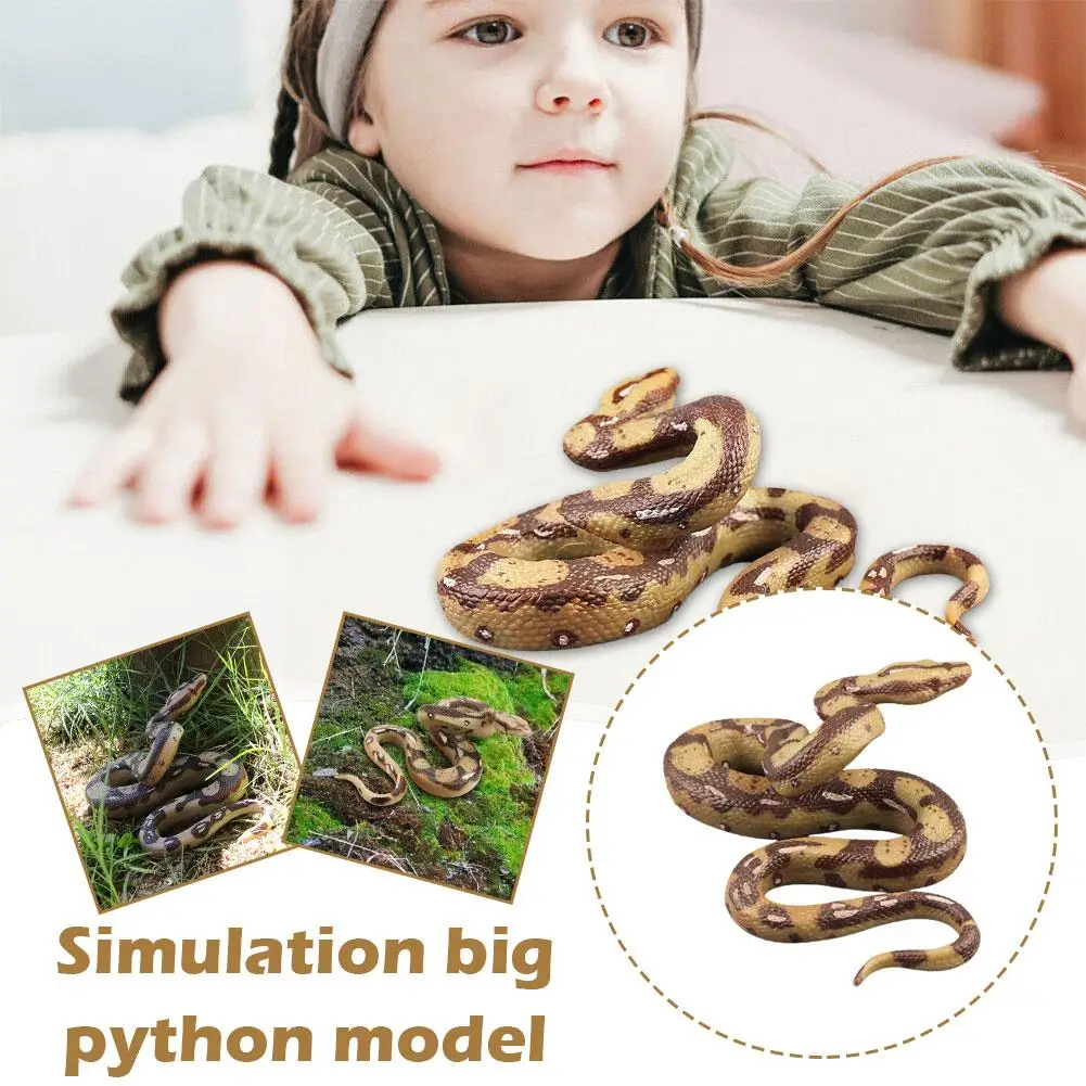 Realistic Fake Snake Toy Rubber Gag Toys Python Snake Action Figure for Halloween Prank Props High Simulation Model