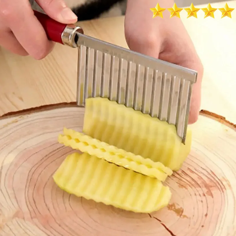 Potato Wavy Edged Tool Stainless Steel Kitchen Gadget VegetableFruit Cutting potato slicer