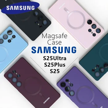Coque arrière en Silicone souple pour Samsung Galaxy S25 Ultra Magsafe, S24 Ultra S23 Plus S22 S21 FE S24FE