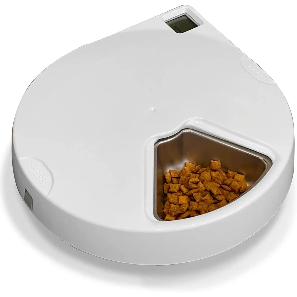 

Pets Five-Meal Automatic Pet Feeder with Stainless Steel Bowl and Ice Pack Cat Automatic Feeders
