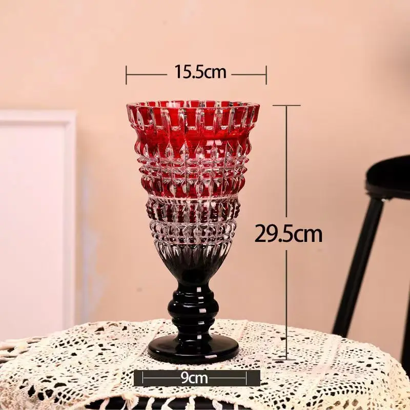 Enjoy Life Delicate Glass Vase Luxury Clear Bright Home Decorative Water Pot Resplendent Table Room Flower Holder Ornaments 5