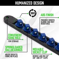 1Pcs 360 Degrees Swivel Socket Organizer 1/4inch 3/8inch 1/2inch Premium Quality Socket Clip Rail Holder Socket Organizer Tools 2