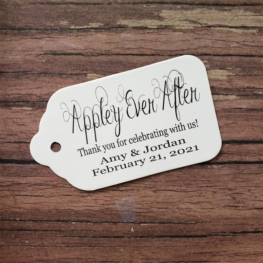 

50 шт. пользовательские ярлыки Appley Ever After (Моя маленькая бирка) 1 1/8x2 дюйма ярлык для подарков свадебный сувенир счастливые этикетки для подарков