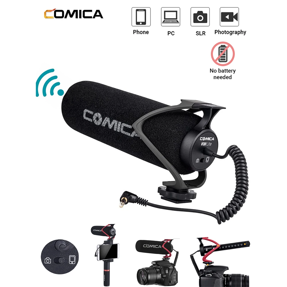 CVM-V30 LITE Video Microphone Condenser Volgging Recording Mic for Canon Nikon F