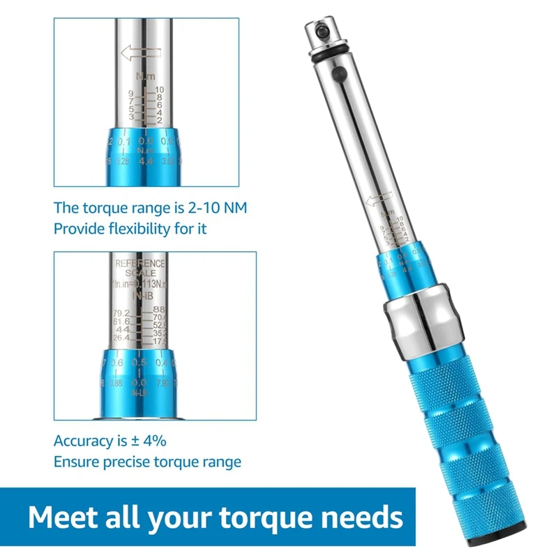 Spoke Torque Wrench 2-10 NM Motorcycle Spoke Wrench Set Steel Torque Wheel Spanner Storage Box 5.0-6.8Mm spoke torque wrench set