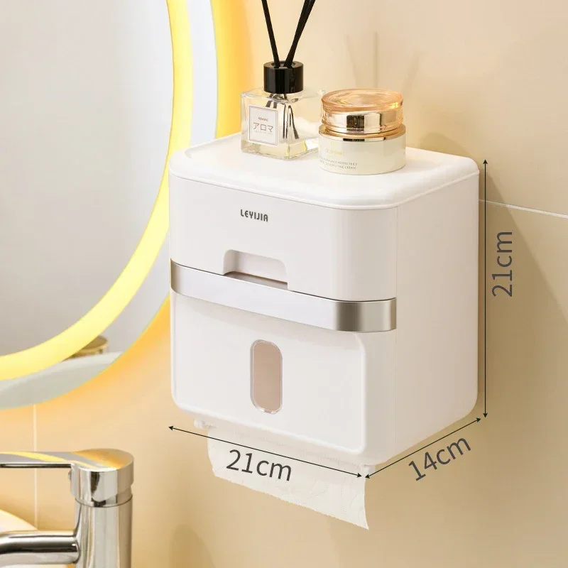 

Holder Box Reel Kitchen Storage Punch-free Rack Waterproof Paper Toilet Bathroom Tissue