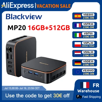 [World Premiere]Blackview MP20 NEW Mini PC Windows 11 AMD R3 3300U 16GB(Support Max 32GB) DDR4 512GB SSD 4K UHD