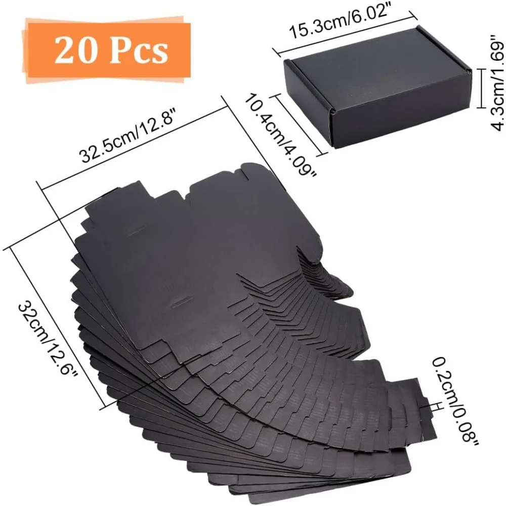 Rempry 40 Pack 5x4x3 Shipping Boxes Brown, Small Corrugated Cardboard