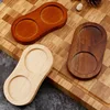 Pepper Mill Tray for Salt and Pepper Seasoning Bottle Solid Wooden Fruit Plate Kitchen Organizer Storage Home Decoration Trays 2
