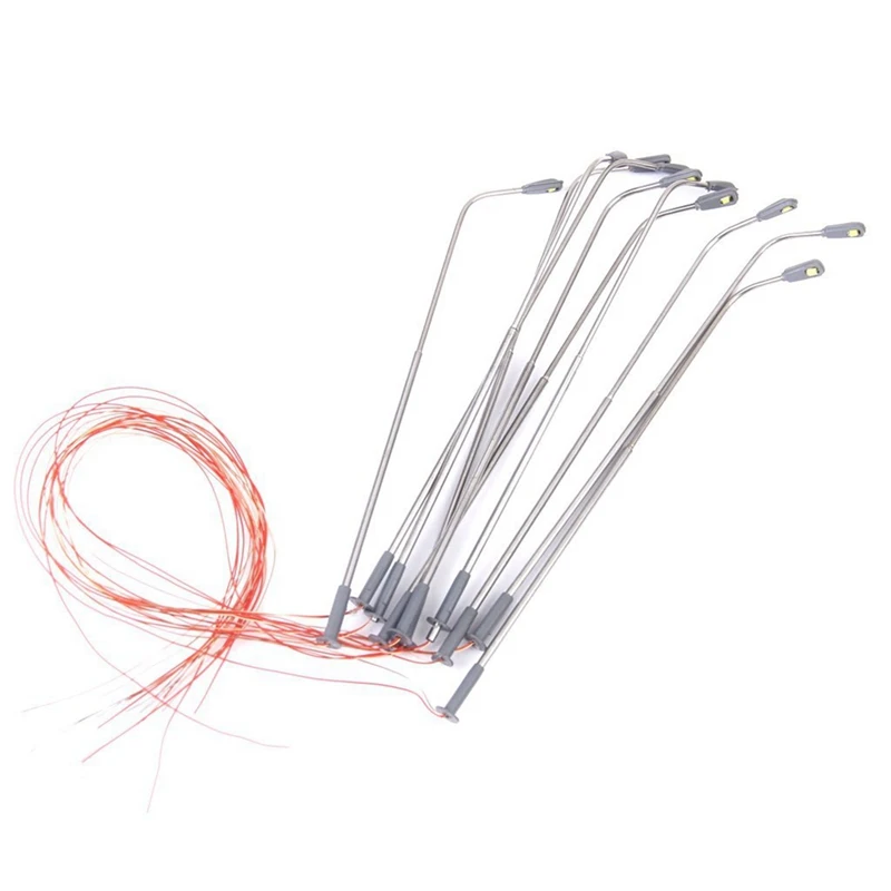 100 Pcs Model LED Street Lamp Lighting Single Head Train Layout Landscape 1: 100
