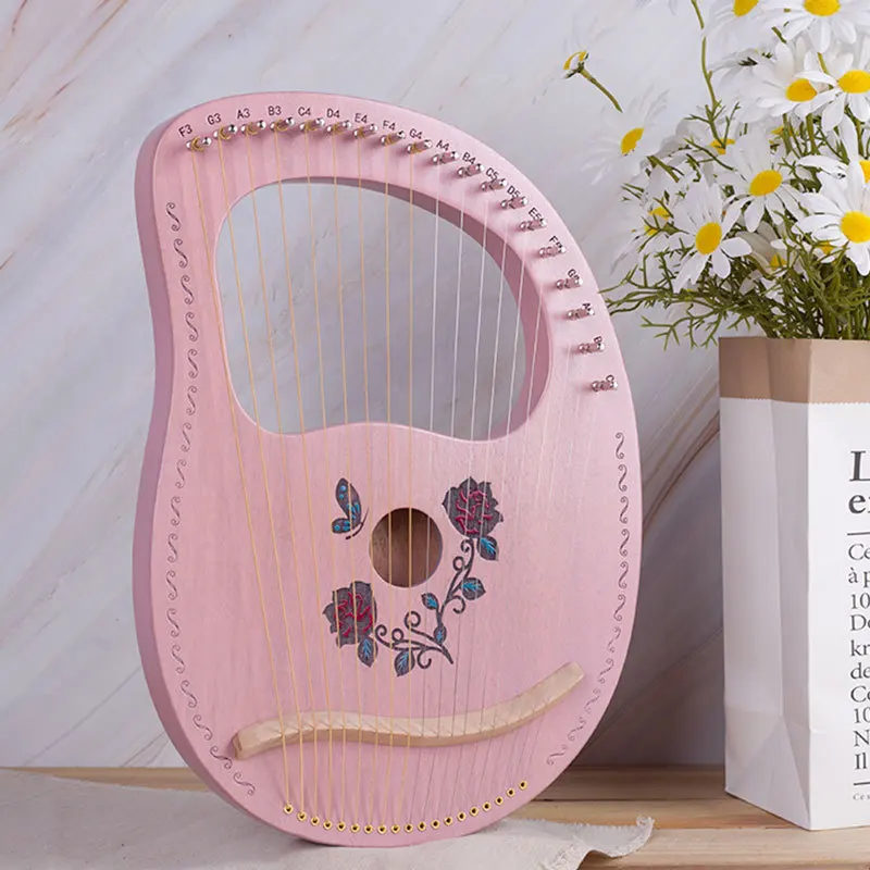 25弦　ライアー　リラ　木製アーチ型ハープ 美品】リラ工房 リラハープ ライアー 25弦 竪琴 ハープ 木製