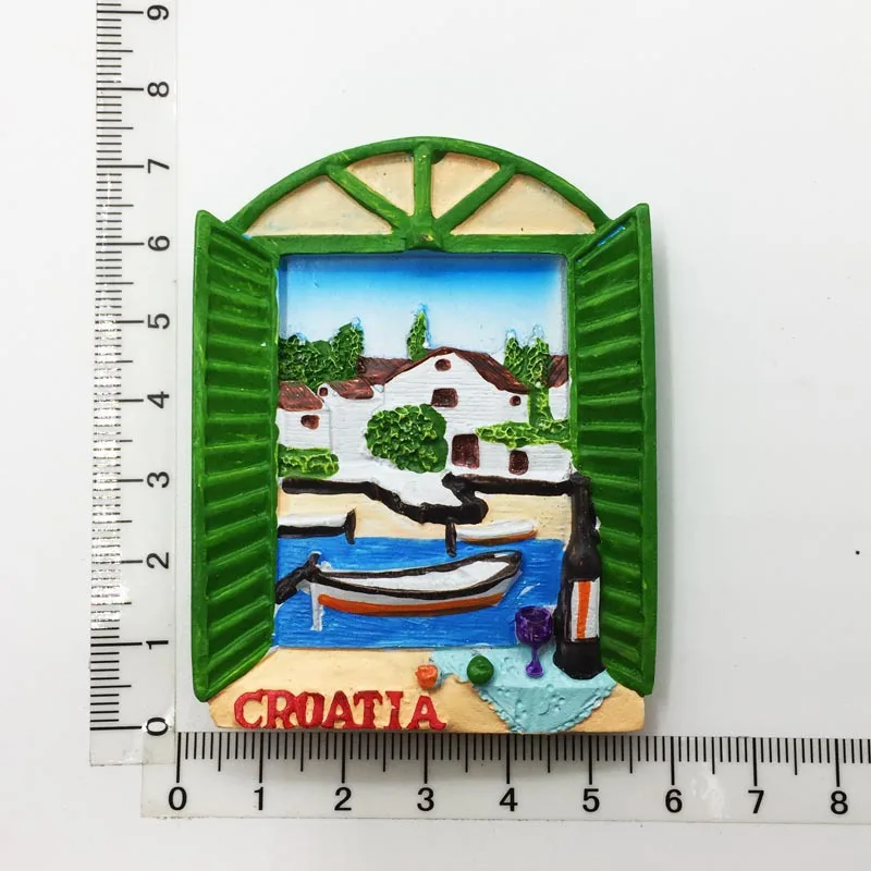 Handmade Painted Magnetic Refrigerator Stickers Switzerland Croatia Portugal Belgium Spain Tourist Souvenirs Craft Fridge Magnet