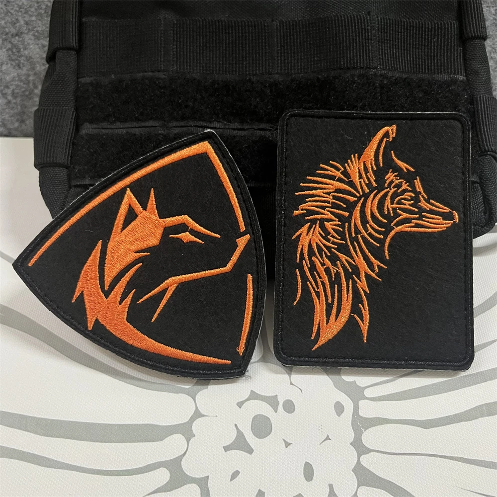 Fox Morale Taktischer Aufnäher, Stickerei, Klettverschluss-Aufnäher für Kleidung, Militärarmband, Rucksack-Aufkleber