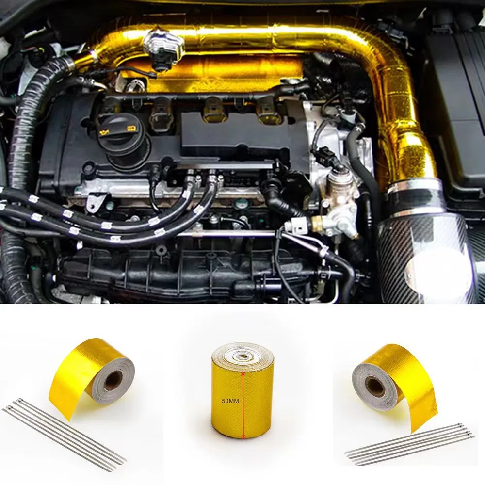 Fiberglass heat wrap tape Car Motorcycle Thermal Glass Fiber Effective Heat Reduction Exhaust Wrap High Temperature Resistance Pipe Header