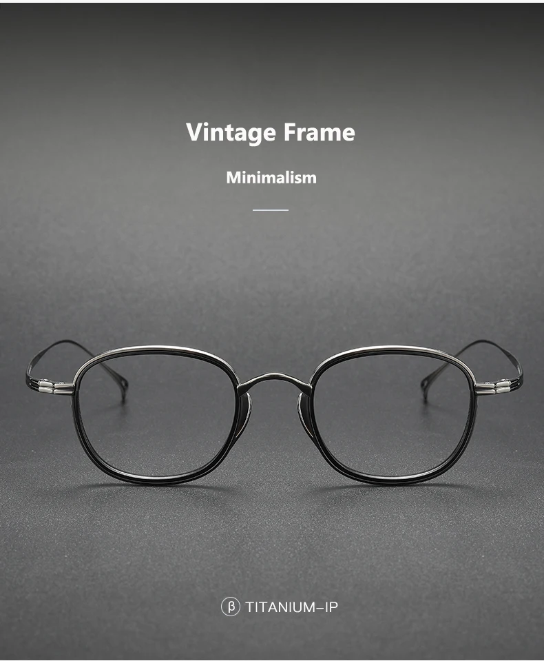 Brillengestell aus reinem Titan für Herren, Retro-Quadrat, verschreibungspflichtige Brillengestelle für Damen, 2025, neue Vintage-Myopie, optische Vollbrille – Detail 6