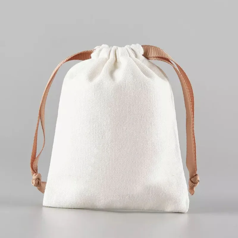 Recycle Organic Cotton Small Gift Drawstring Dust Bag Jewelry - Main Image