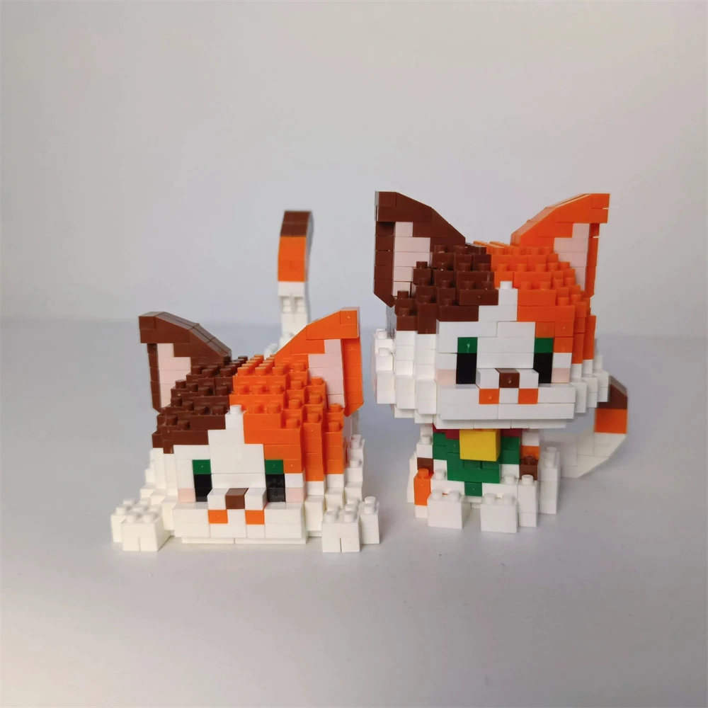 Micro Mini Kit di costruzione per micro gatti super carino Figura di bambola della serie di piccoli animali domestici Il regalo in miniatura perfetto per gli amanti dei gatti e le ragazze - immagine 6