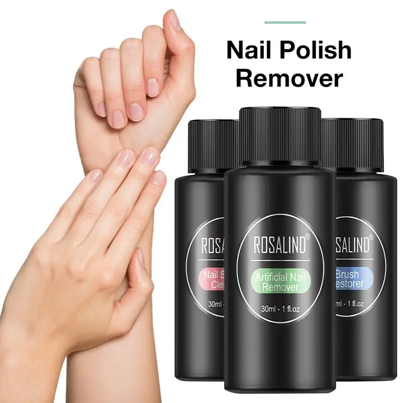 Nail Gel Remover 30ml Nail Degreaser Removes Excess Gel Enhances Shine UV LED Nail Gel Polish Brush Cleaner