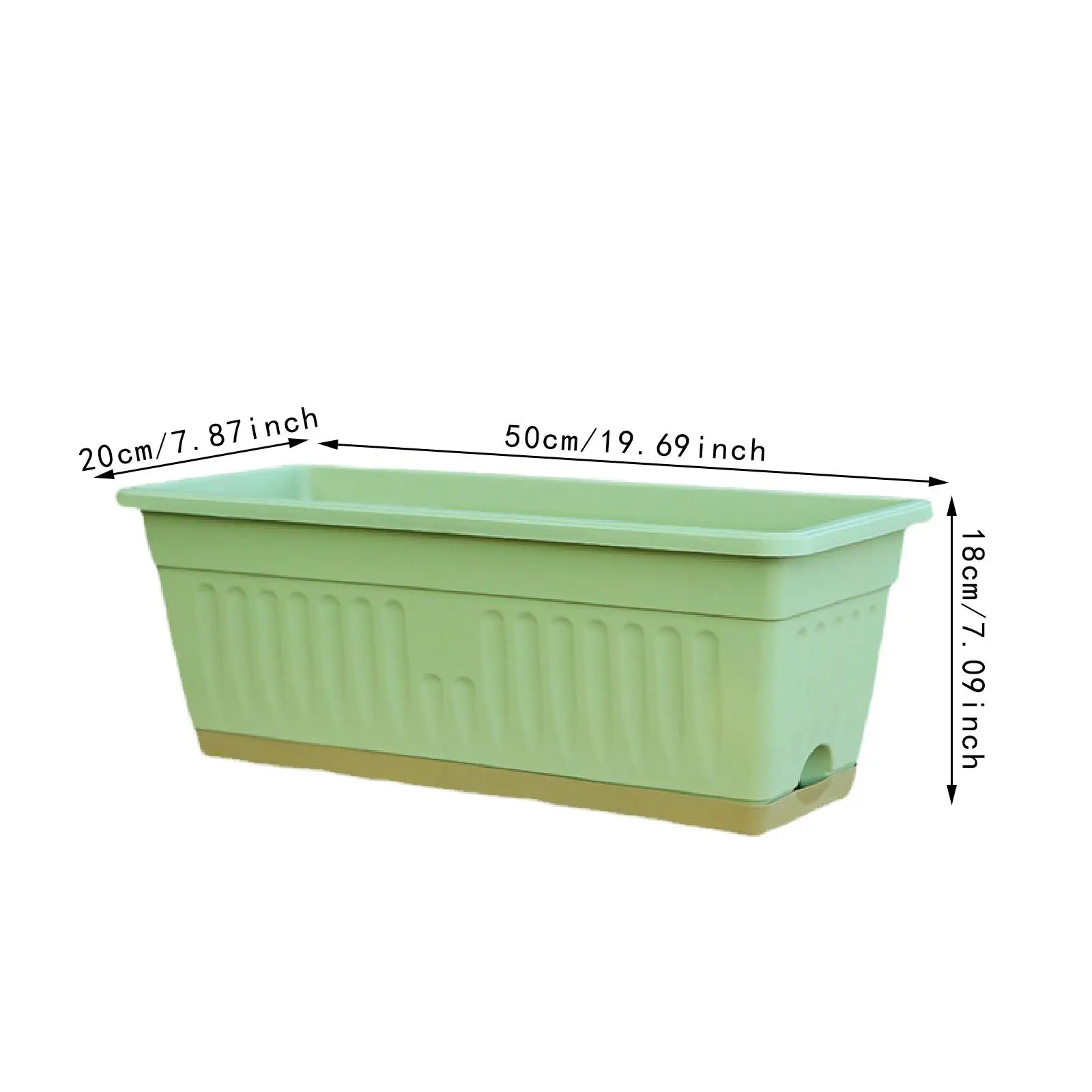 Blumen- und Gemüsetopf, dekorativer Gartenblumentopf, rechteckiger Blumentopf, Kunststoff-Pflanztopf, Pflanzenbehälter für den Balkon_voghion.com