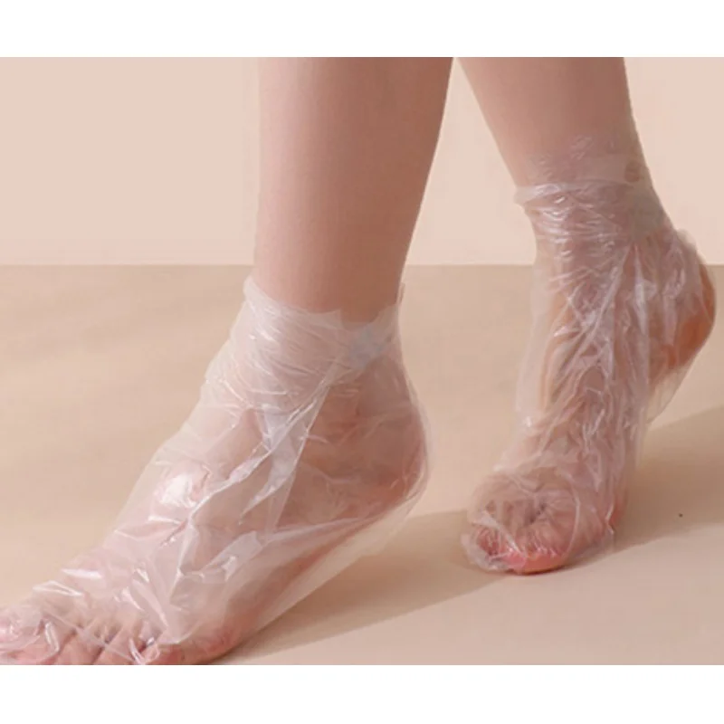 100/200 Stück Einweg-Fußpflegesocken Transparente Fußbeutel PE Fuß-SPA-Abdeckungen Hornhautentferner Fußpflege Pediküre-Werkzeuge – Detail 6