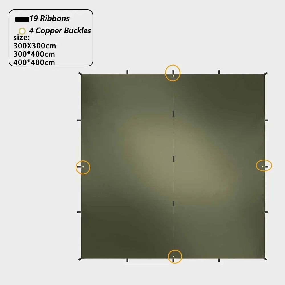 TARKA Outdoor Camping Tent Trap Survival Only Awning Waterproof Tarp Tent Shade Tourist Sun Shelter Shade Canopy 4x4m/4x3m/3x3m