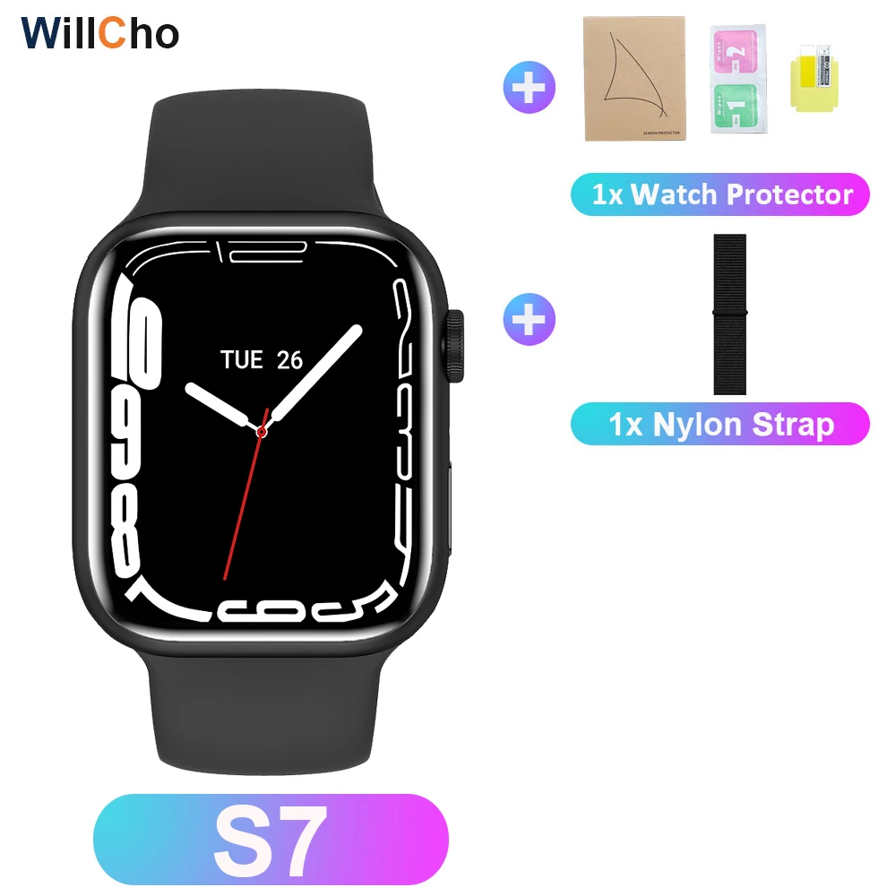 2022 S7 Smart Watch Iwo 14 Pro Nfc Voice Assistant Bluetooth Dial Answer Call Watch for Men Smart Watch Women Series 7 Pk W37Pro 