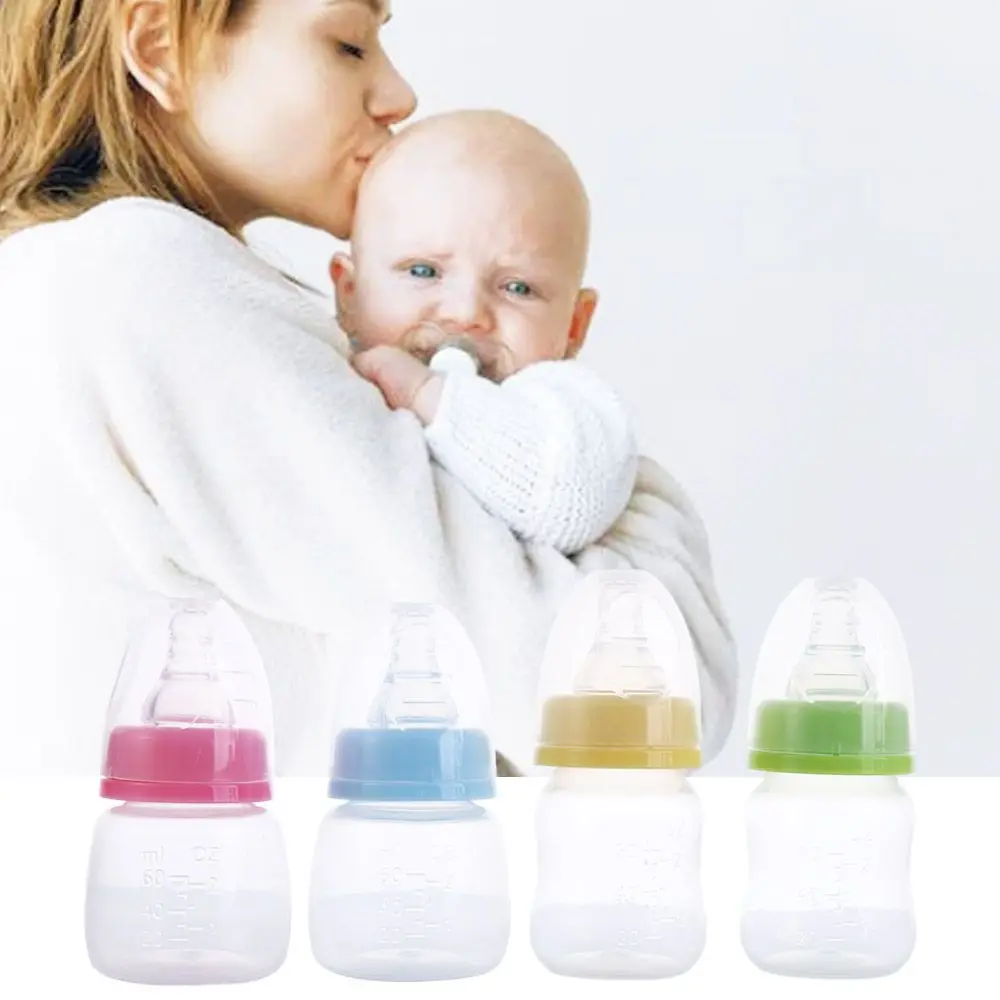 60ml Milk Bottle Portable Mini Baby Nursing Feeding Bottles for Infant Nipple Care Feeder Fruit Juice