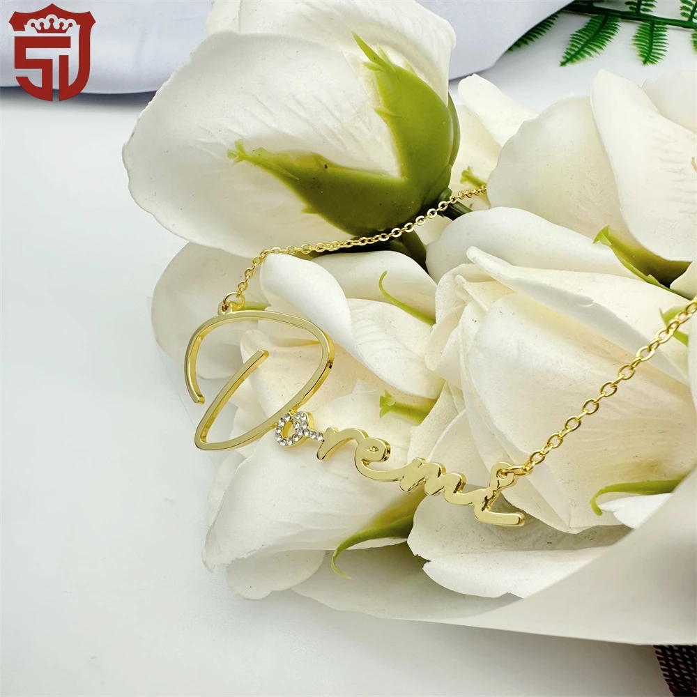 2023 New Cursive Letter Necklace Custom Handwriting Name Necklace Personalize Cz Zircon Necklace For Women Jewelry Gifts