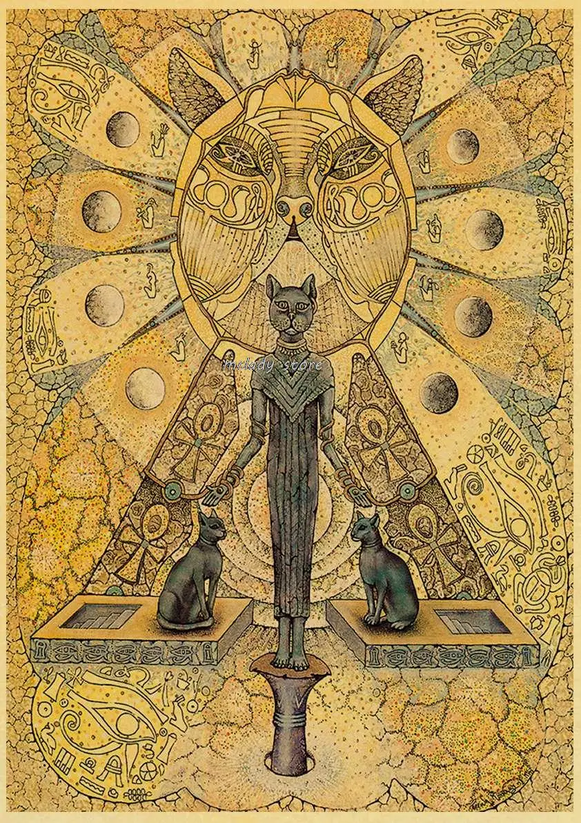 エジプト ビンテージポスター 猫 Bastet Cat by M. Azmy エジプト ビンテージポスター 猫 Bastet Cat by M. Azmy