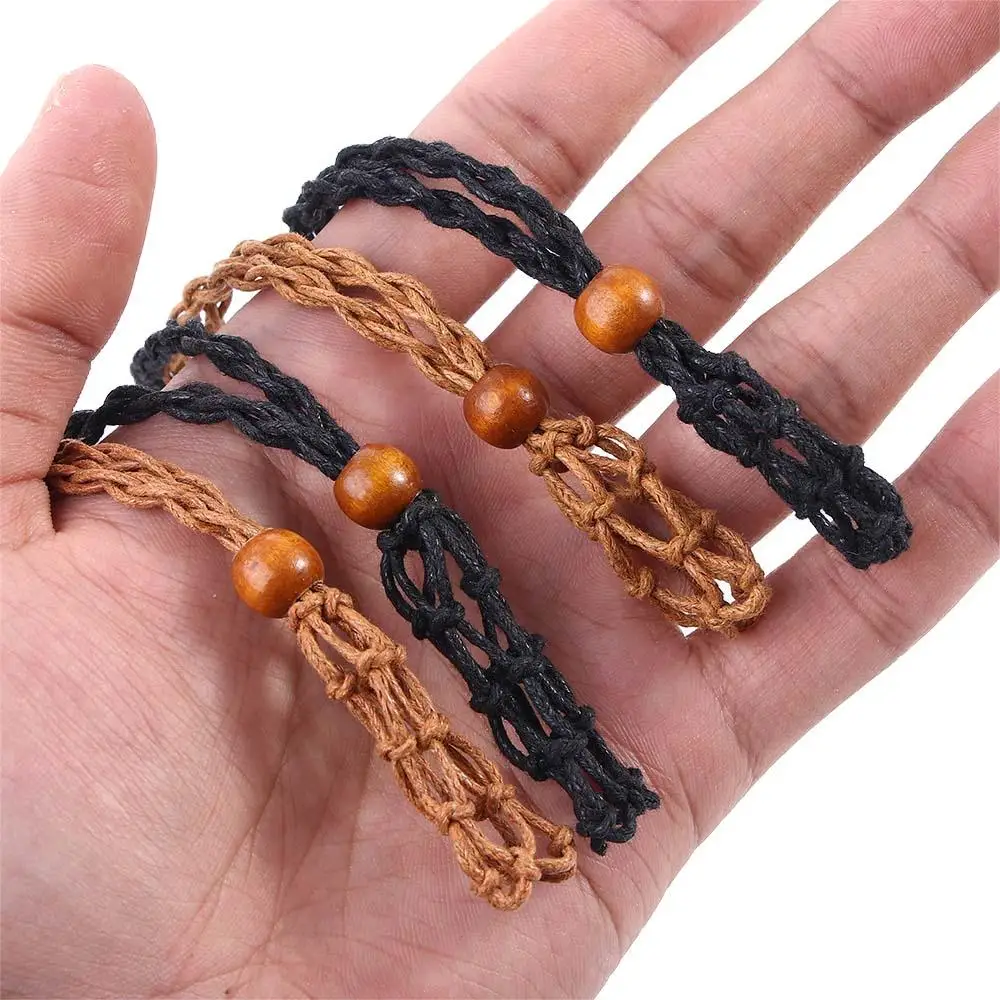1pc Necklace Cord Empty Stone Holder Natural Quartz Crystal Raw Stone Chakra Point Healing Fish Netted Indians Amulets Pendant