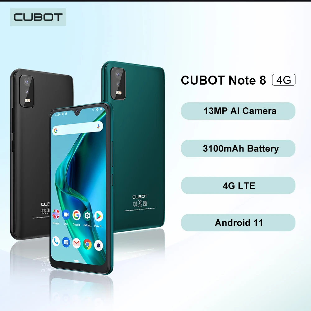 CUBOT NOTE 8 Smartphone 5,5 Zoll 4G Dual SIM 16GB Handy 3100mAh Face ID  Android