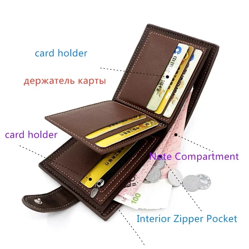 Credit/Debit Card Holder 11 Slot PU Leather Small Zipper Wallet for Men &  Women (Brown/Black)