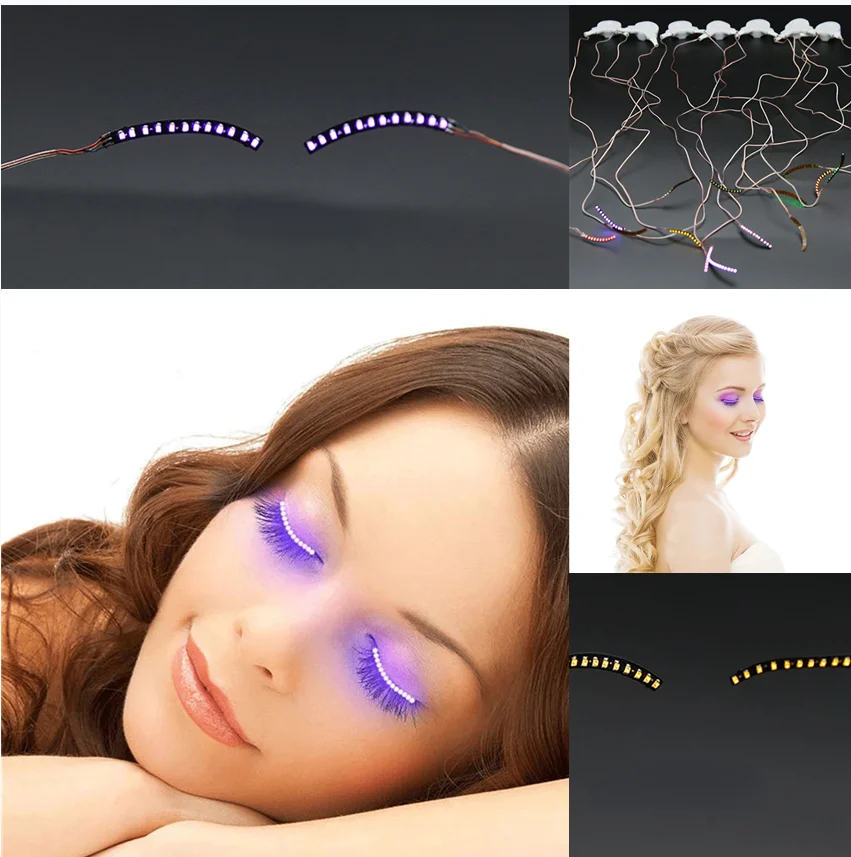 Luminous False Eyelashes Double Eyelid Pastes Led Creative Handmade