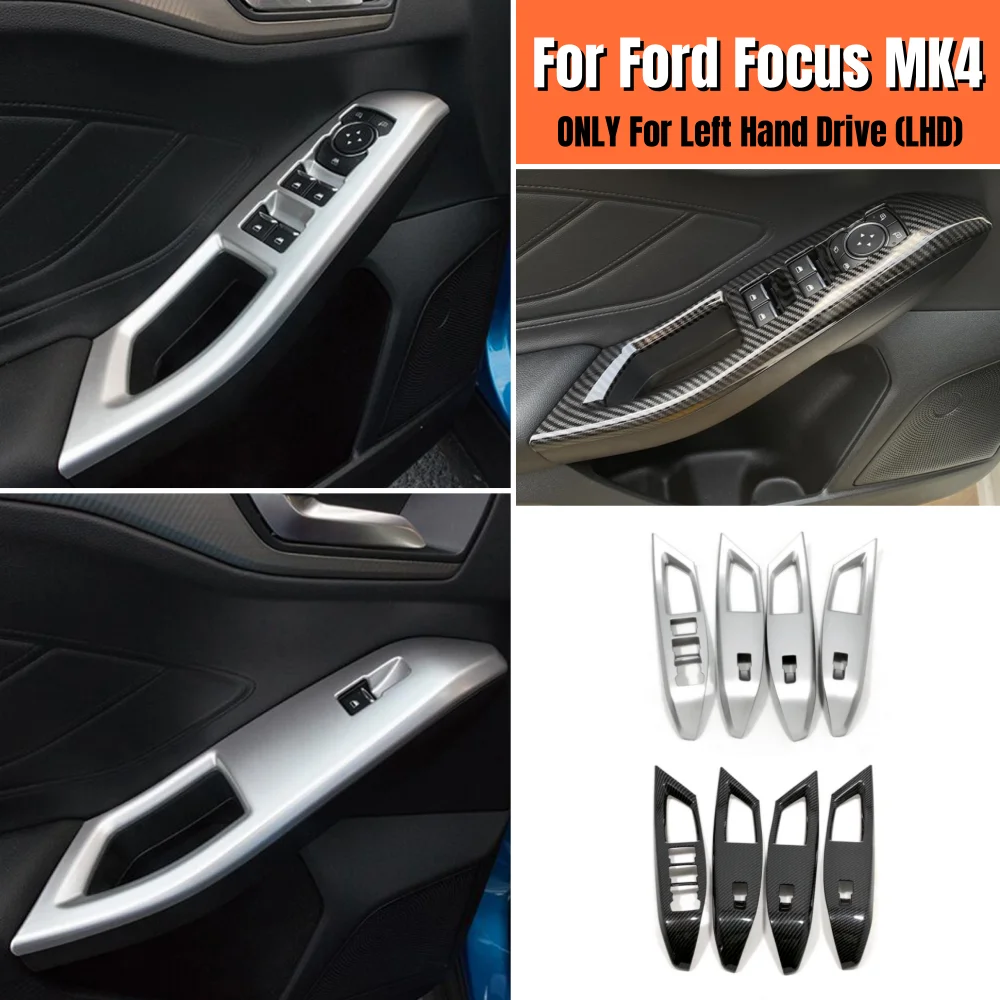 

For Ford Focus MK4 2019 2020 2021 2022 LHD Door Window glass Lift Control Switch Panel Cover Trim ABS Car Styling Accessories